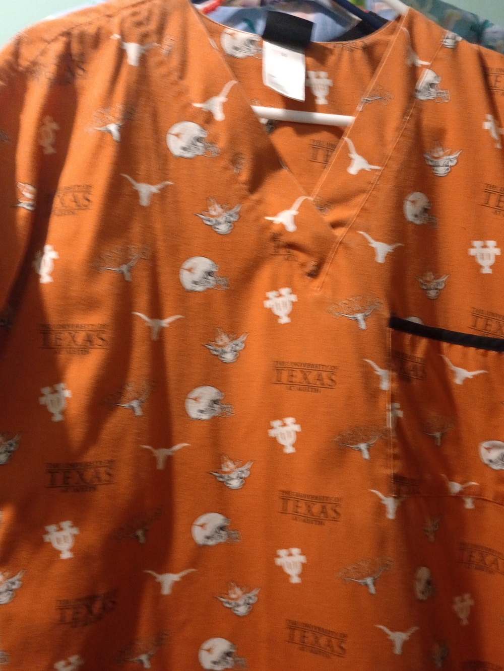 University of Texas Burnt Orange Scrub Top - Longhorns Print